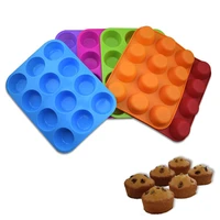 1 pcs ice cube 12 cavity silicone fondant mold diy muffin cup cookies mold high temperature resistant kitchen baking tools