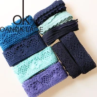 new 5 yards blue cotton lace ribbon handmade patchwork scrapbook craft for diy apparel sewing accessories