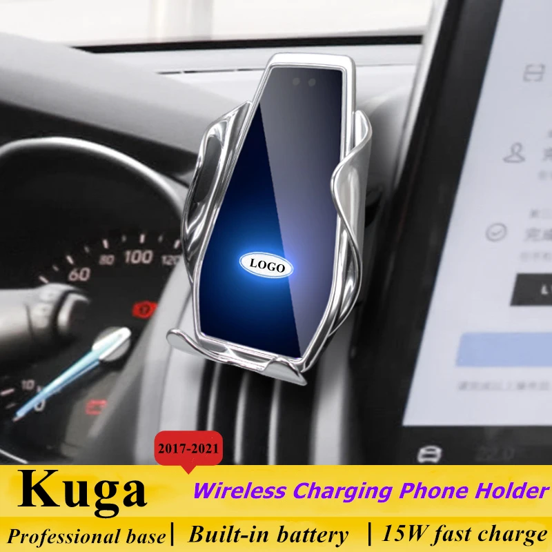 

For 2017-2021 Ford Kuga Car Phone Holder Air Vent Wireless Charger 360 Rotating Navigation Bracket GPS Support