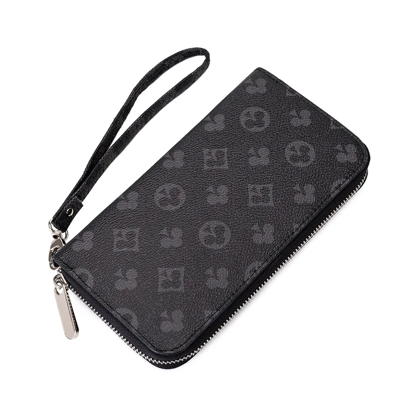 

2021 Women's Wallet Long Wallet Zipper Korean Version Hand Bag PU Leather Multi-card Bit Integrated Document Card Bag