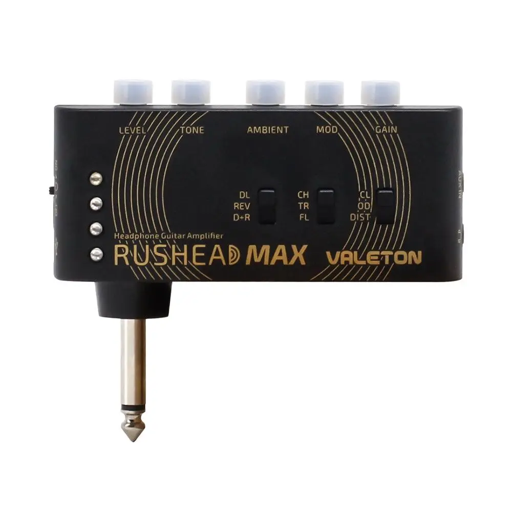 

Valeton Rushead Max USB Chargable Portable Pocket Guitar Bass Headphone Amp Carry-On Bedroom Plug-In Multi-Effects RH-100