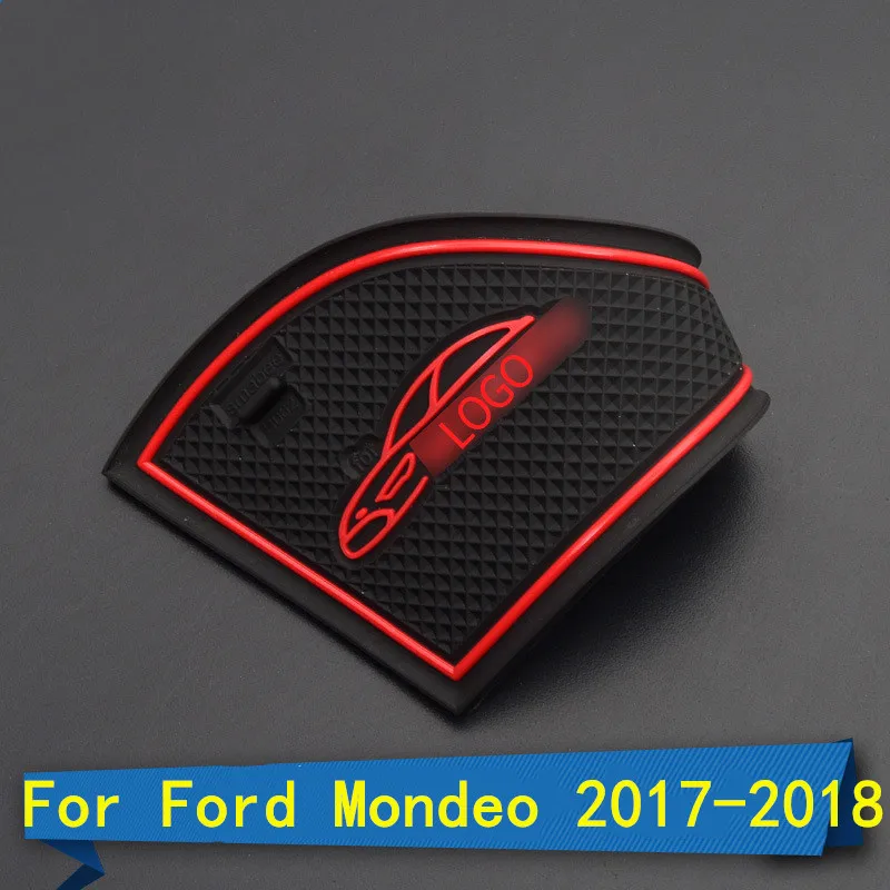 

3D Rubber Mat For Ford Mondeo 2017-2018 Door Slot Pad Cup Cushion Groove Mat Lnterior Anti Slip Mat Car Accessories