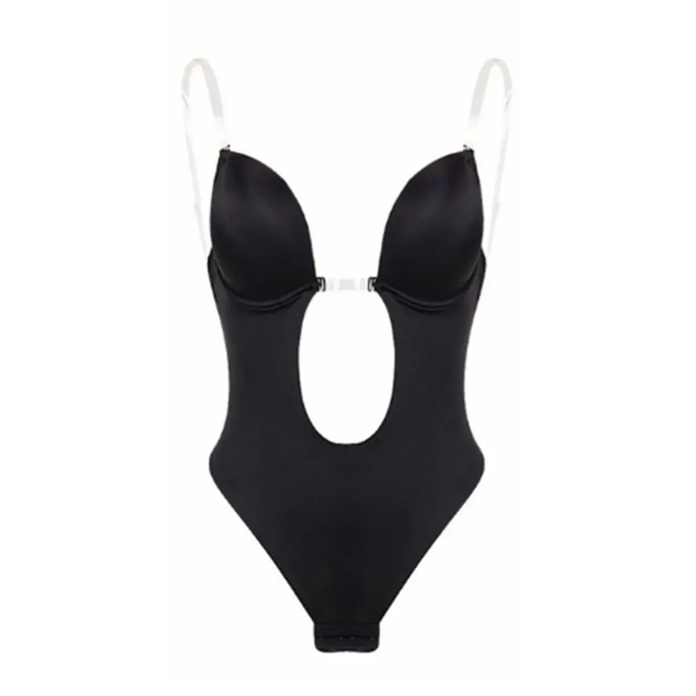 

Женское корректирующее боди с глубоким V-образным вырезом и открытой спиной