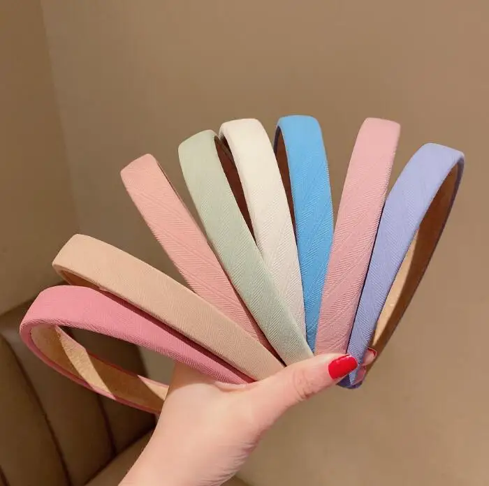 

French hair band Korean sponge autumn and winter solid color candy color retro sweet girls hair hoop