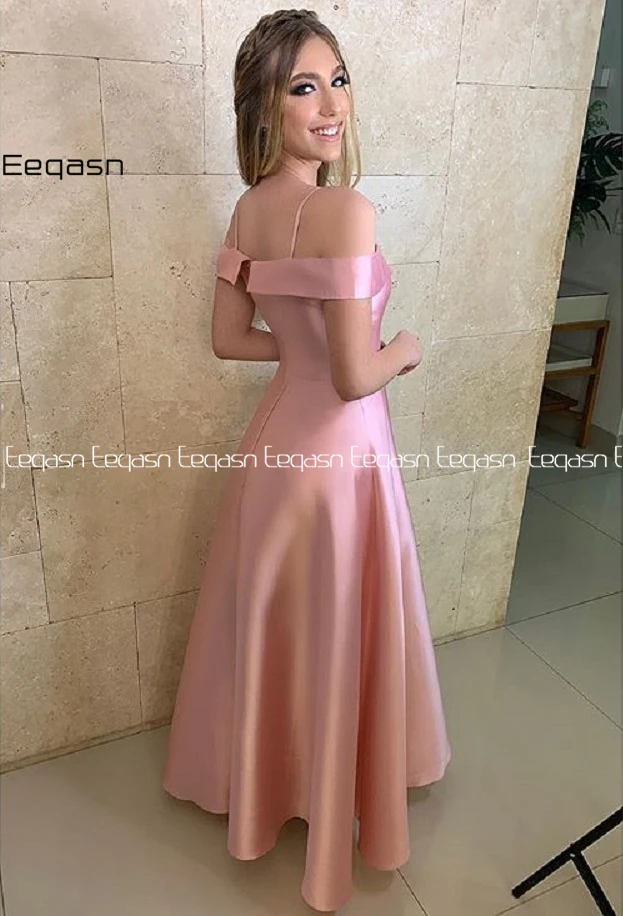 

Vestidos De Gala Sexy V-Neck Prom Dresses Long Elegant Off the Shoulder A-Line Satin Formal Party Dress Plus Size