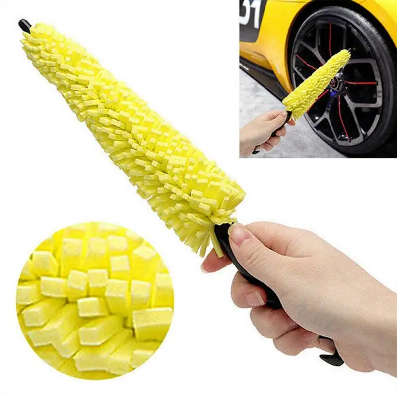 

Portable Car Wheel Brush Wheel Cleaning Brush With Plastic Handle Mud Remover Detailing Cleaner Washing Tool