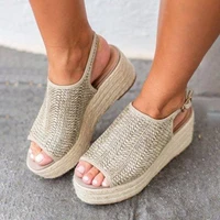 platform womens sandals peep toe thick summer shoes for women hollow out gladiator casual ladies beach shoes woman sandals