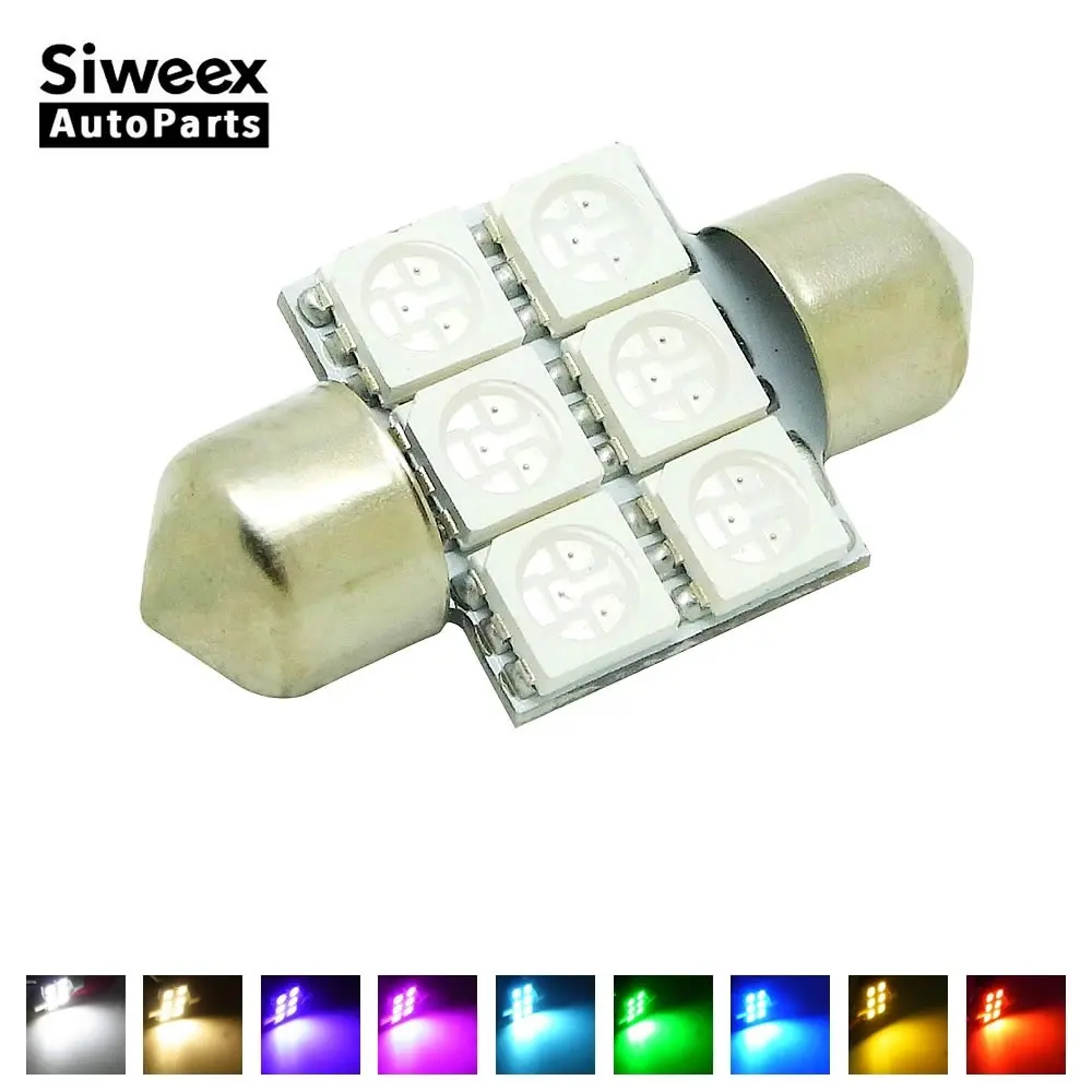 1 шт. 31 мм 6 SMD 5050 DE3175 DE3022 светодиодный лампы для салона автомобиля Потолочные