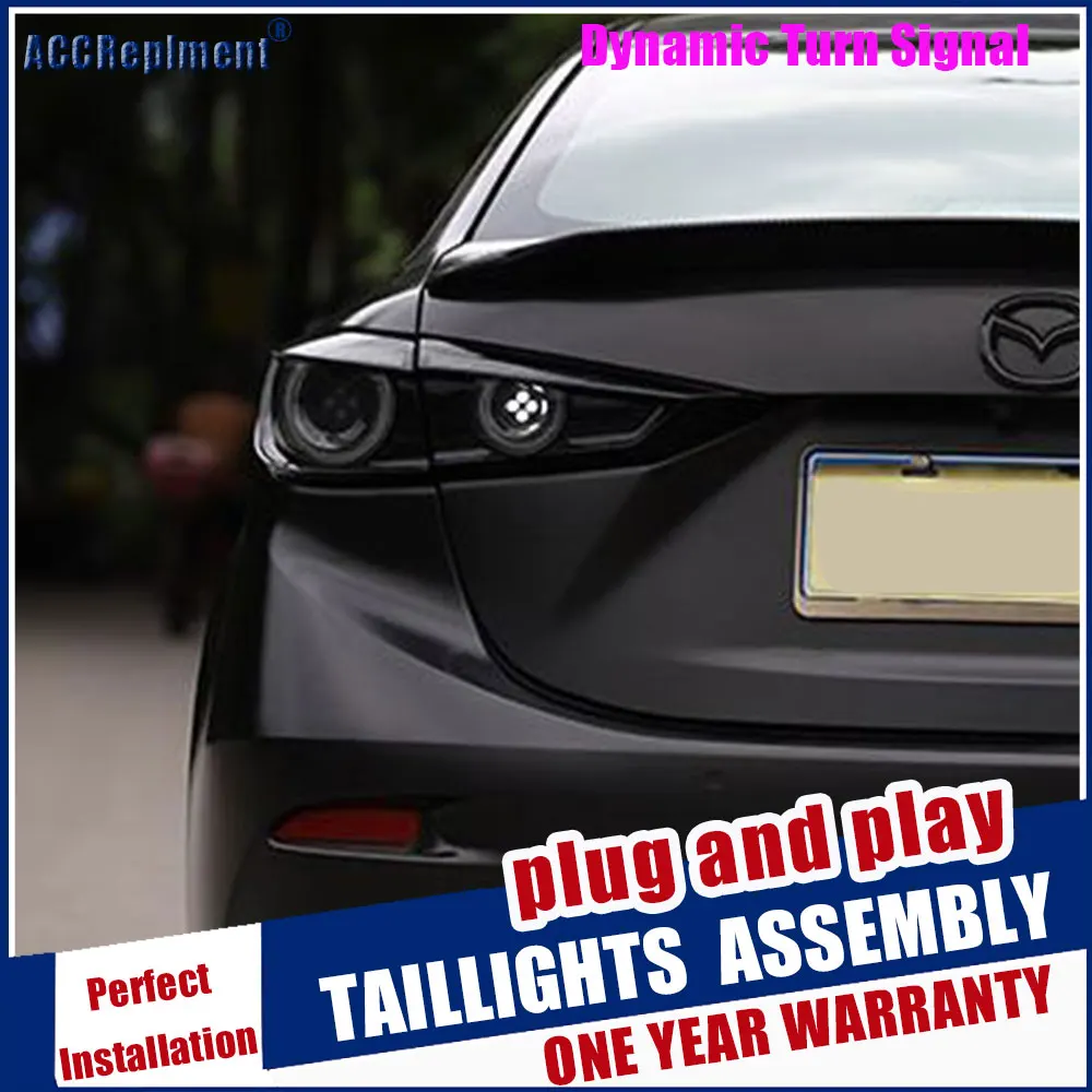 

Dynamic turn signal taillight For Mazda 3/Axela led Tail light Assembly DRL+Turn Signal+Brake+Reverse lights 2014-2019