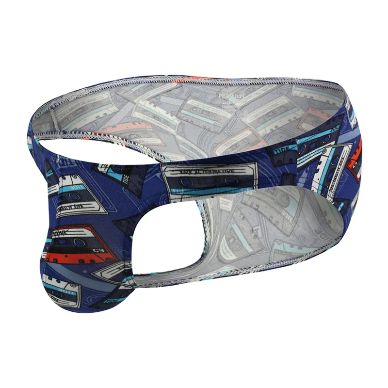 Мужское нижнее белье микро трусы забавные трусики Тонг с рисунком