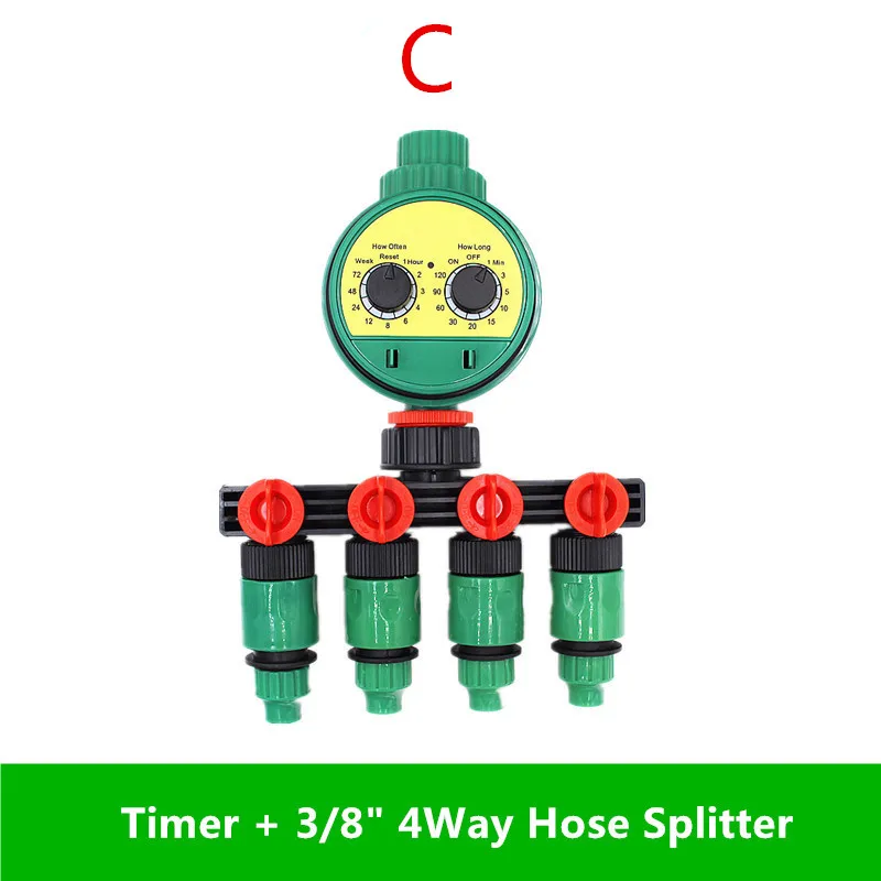 4 ходовой разветвитель для шланга с поворотной кнопкой работает от аккумулятора