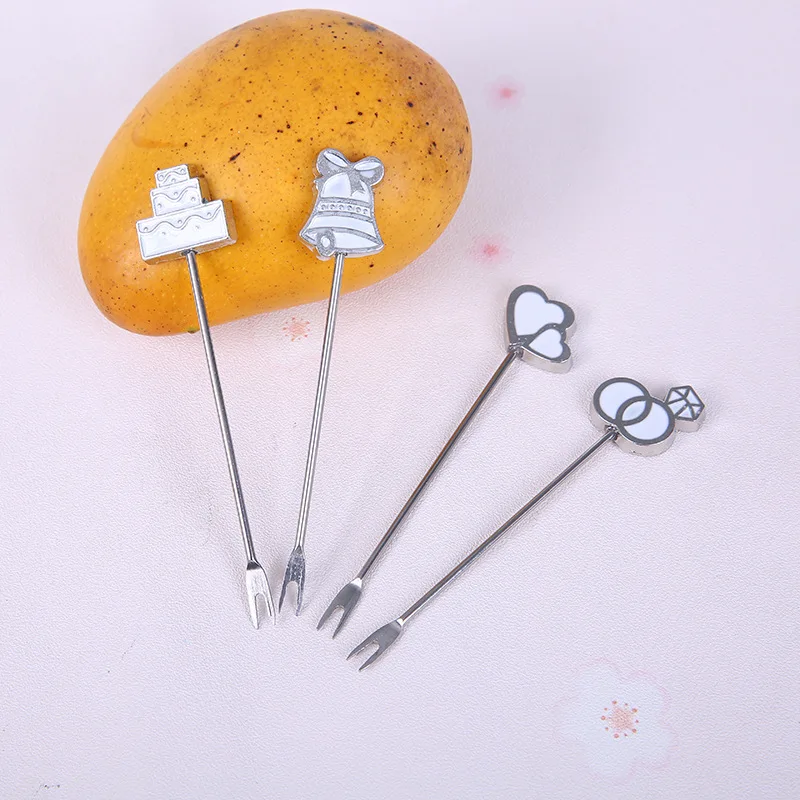 4 шт./компл. набор вилок из нержавеющей стали для торта с фруктами Свадебный