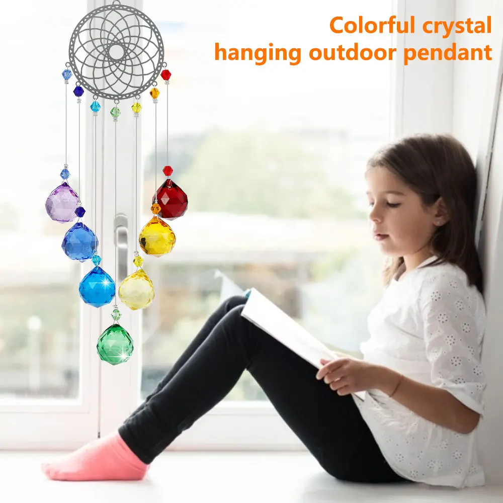 

Подвеска в виде Ловца солнца с Луной, хрустальный кулон | Ловец света | Изготовитель радуги | Подарок удачи