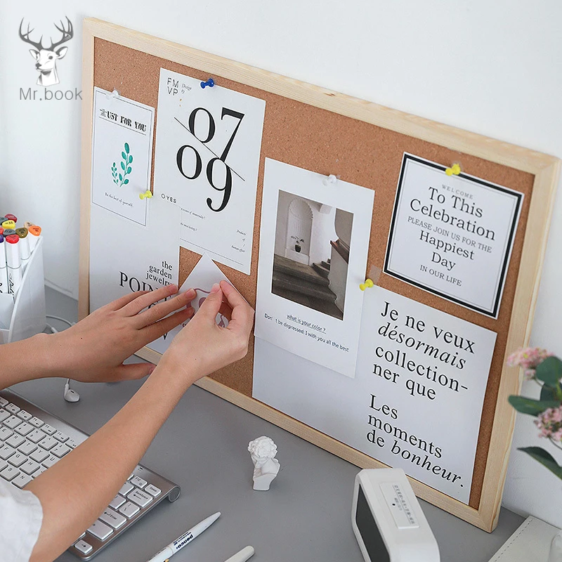 Креативная корковая доска с буквенным принтом объявлений для домашнего офиса