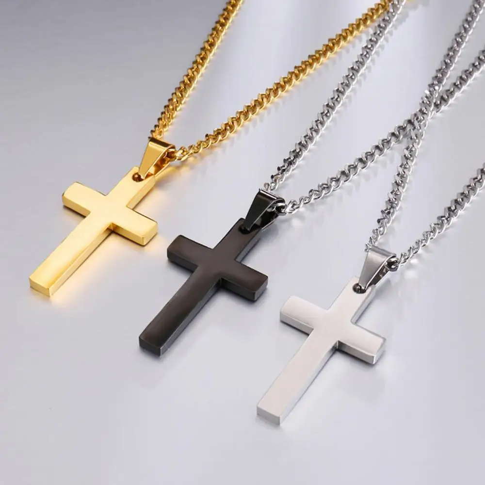 

Western Religious Cross Pendant Necklace Christ Stainless Steel Pendant Necklace Fashion Male Jewelry