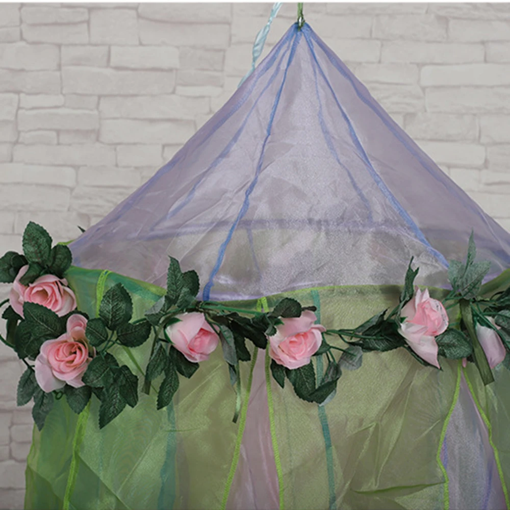 

The Wizard of Oz mosquito net encryption heightening ceiling flower lace princess dome floor mosquito net color matching