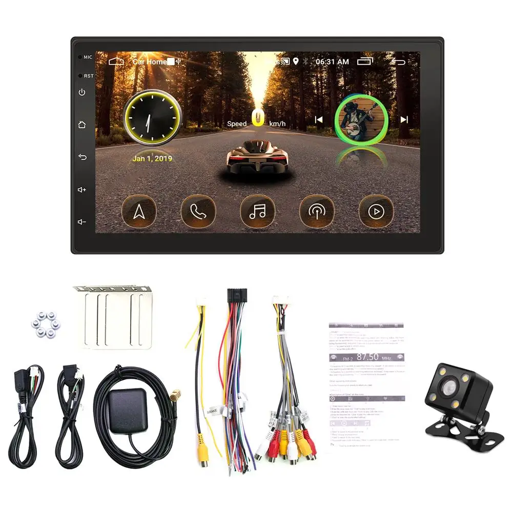 Автомобильный мультимедийный проигрыватель Mp5 Android 8 1 2 Din автомобильное радио