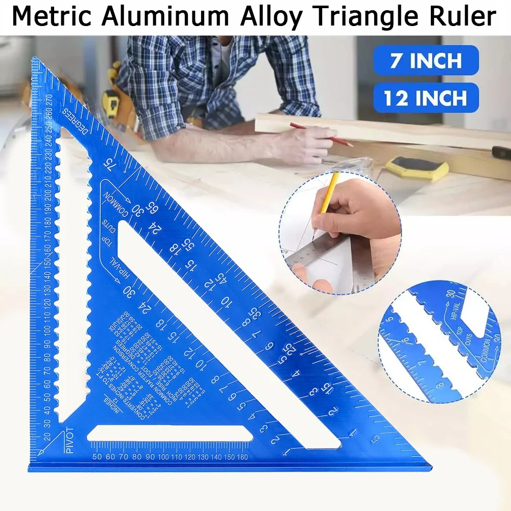 

Metric Aluminum Alloy 7/12 Inch Triangle Angle Ruler Measuring Woodworking Tool Woodworking Construction Industry