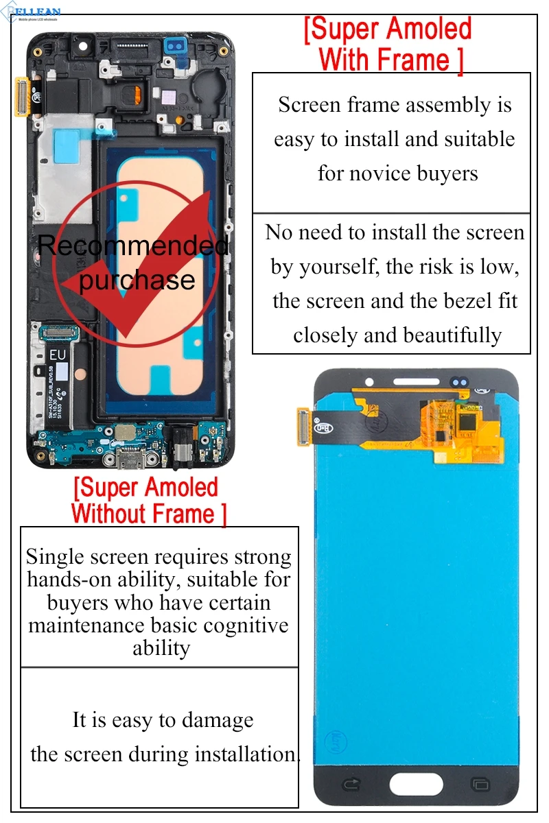 Dinamico акция для samsung Galaxy A3 Lcd A310 Дисплей Lcd кодирующий преобразователь сенсорного экрана в сборе A310F дисплей с рамкой