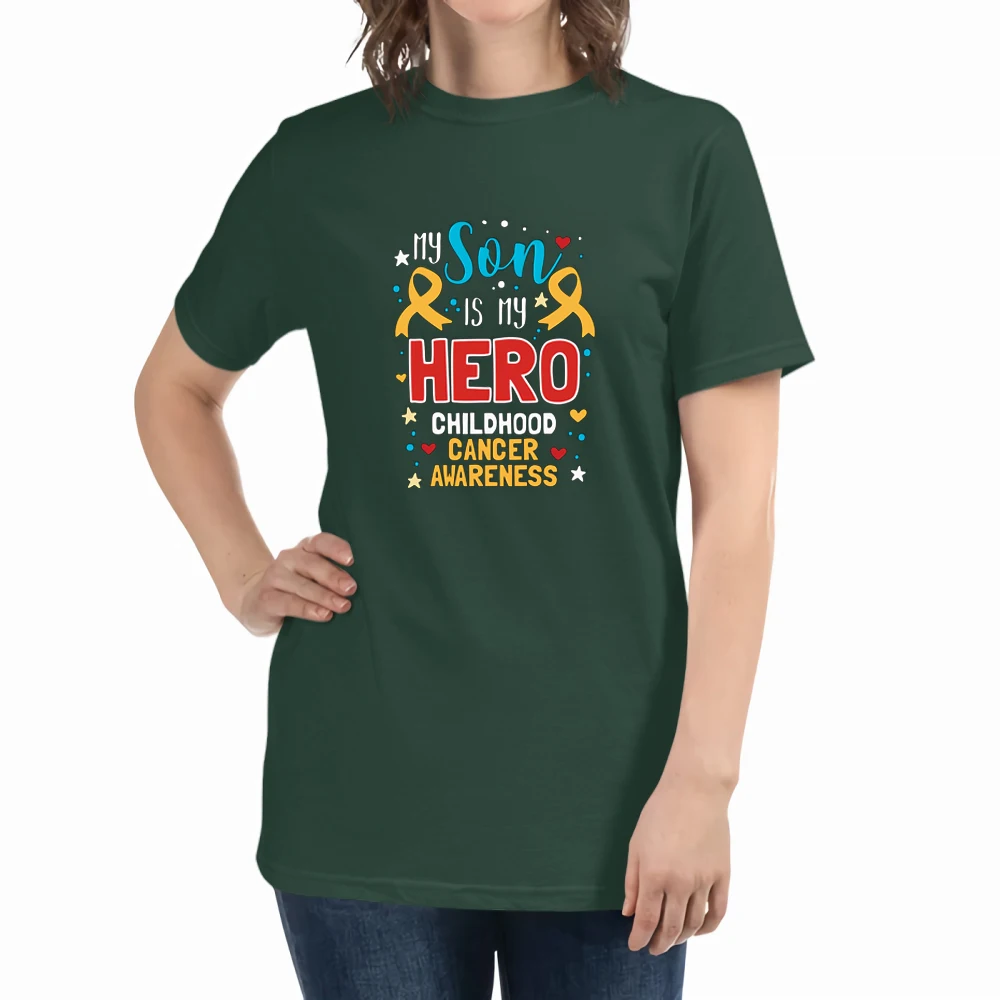 

Childhood Cancer Awareness Print Woman T-shirts Cotton all-match Summer Top Anime Loose T Shirt O Neck Oversize T-shirts Woman