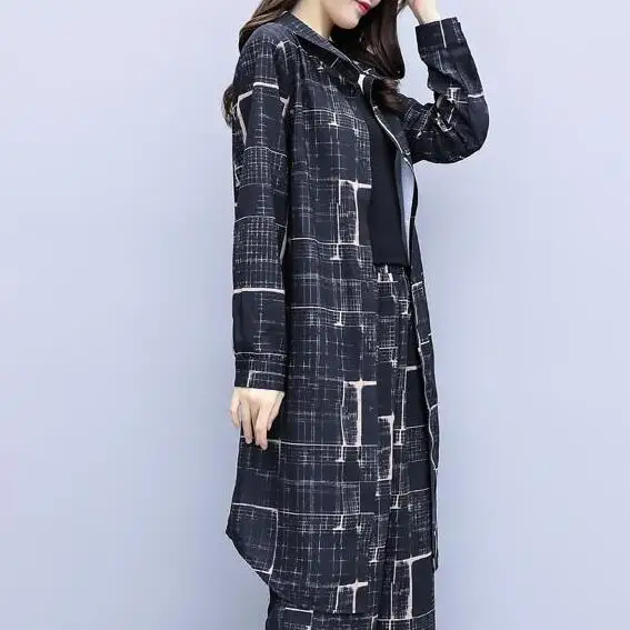 Женский комплект из 2 предметов большого размера топ и штаны широкие брюки костюм