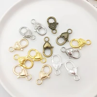 10pcslot 26x14mm heart lobster clasp hooks diy keychain necklace bracelet chains for jewelry making findings