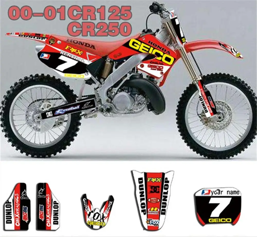 Набор стикеров для мотоцикла Honda CR125 CR250 CR 125 250 2000 2001 стикеров|Наклейки и стикеры| |