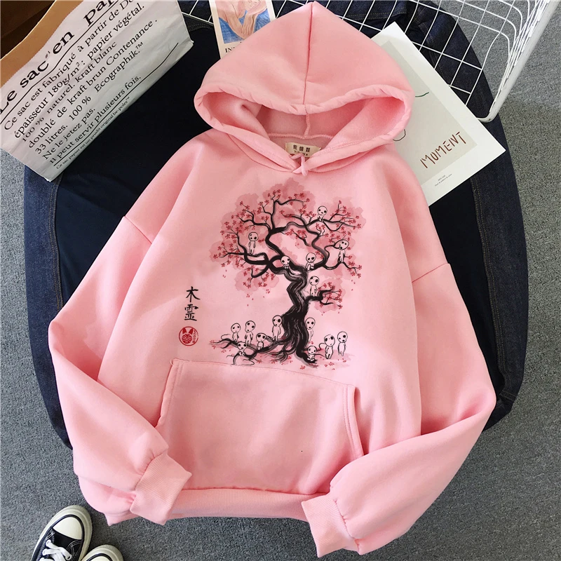 Totoro Studio Ghibli Kawaii толстовки Harajuku Забавный аниме для женщин мультфильм толстовка Ullzang 90s мода толстовка Графический Женский милый - Цвет: 13