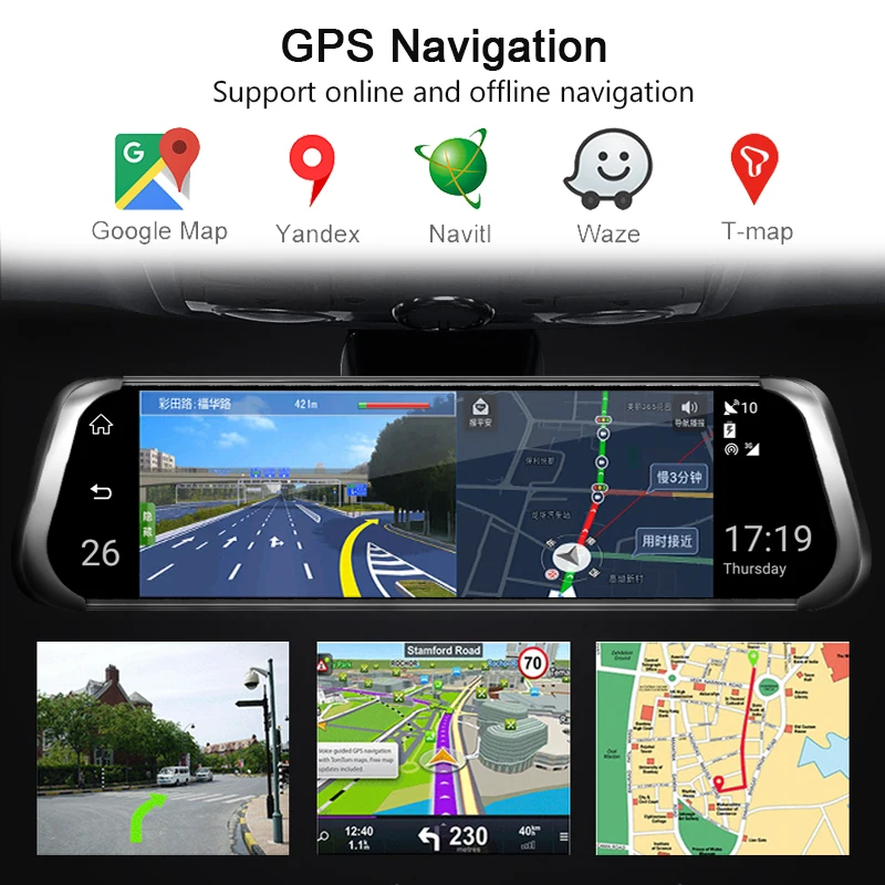 Зеркало заднего вида с видеорегистратором 10 &quot 4G Android 5 1 wi-fi ADAS GPS HD 1080P | Автомобили