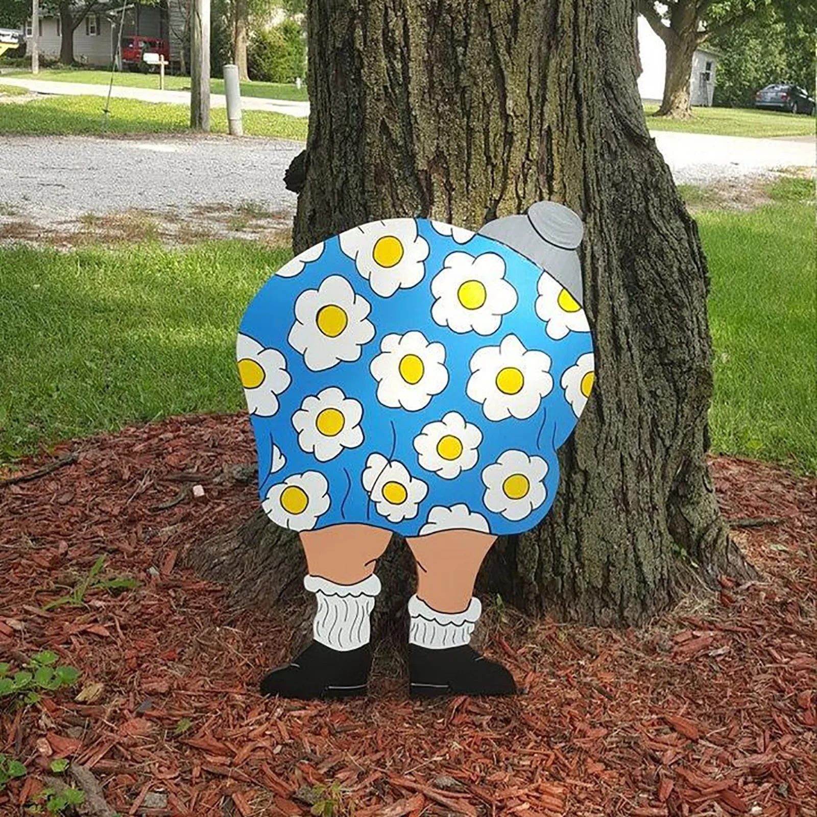 

Old Lady Bending Down Yard Sign Outdoor Lawn Art Summer Decor Courtyard Art Ornaments Garden Silhouette Stakes Backyard Decor
