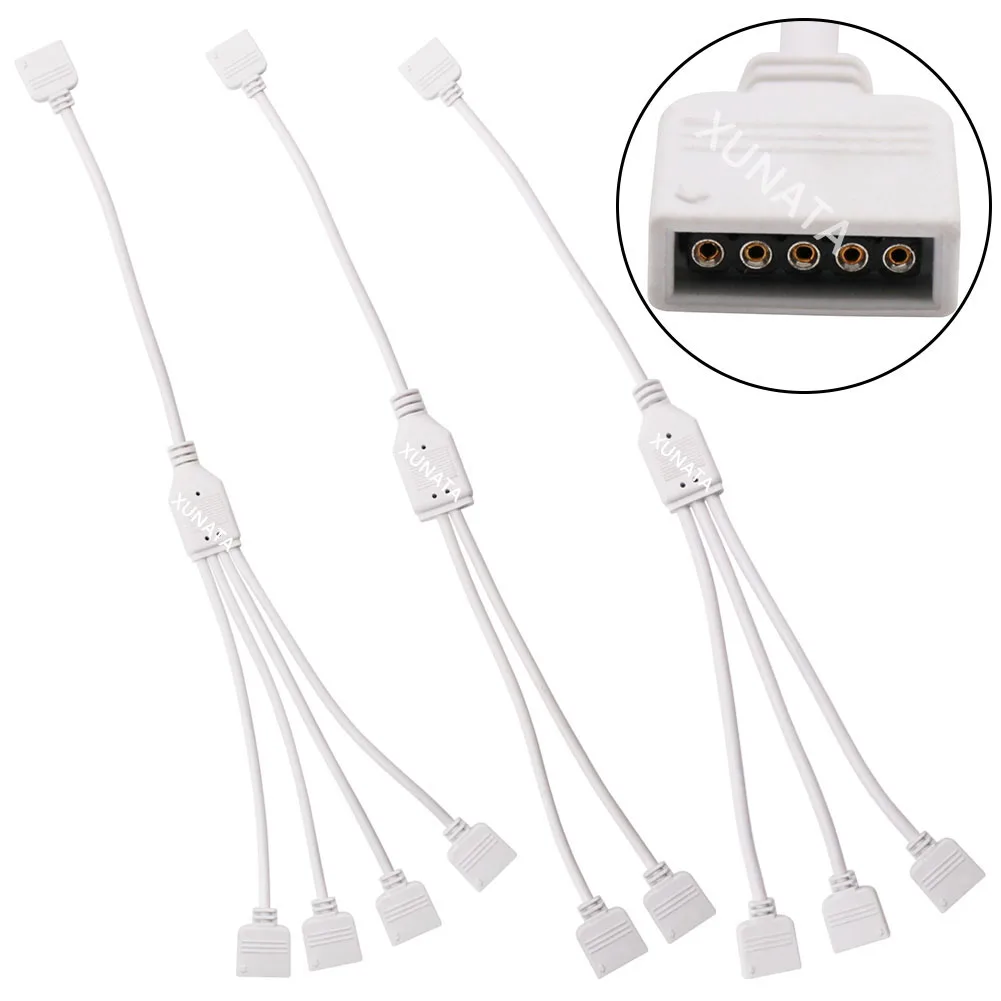 5 Pin 4Pin RGB/RGBW контактный разъем отклонения в размерах на 1-2 3 4 сплиттер женский