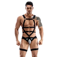 exotic tank top men sexy body chest harness bondage gay sexual night club lingerie strap male exotic dancewear stripper clothes
