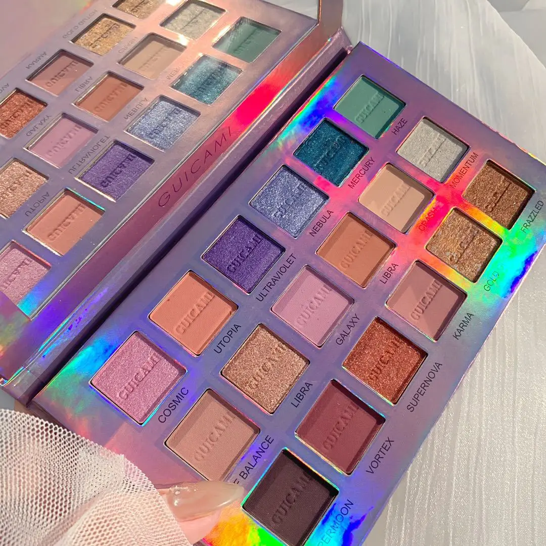 GUICAMI 18 Colors Mercury Retrograde Eyeshadow Palette Shimmer Matte Glitter Pigmented Eye Shadow Powder Makeup Metallic Eyes |