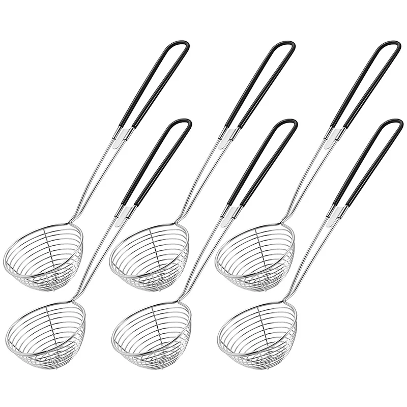 Hot Pot Strainer Scoops Stainless Steel Hot Pot Strainer Spoons Mesh Skimmer Spoon Asian Strainer Ladle with Handle