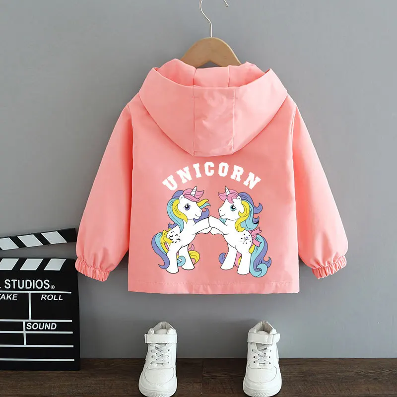 

Children Girls Jacket Spring Autumn Lovely Cartoon Unicorn Baby Girl Jacket