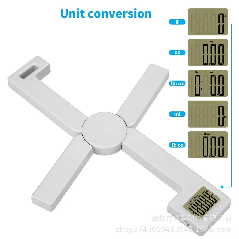 

1pc Compact Folding Digital Kitchen Scale Highly Accurate Foldable Portable Food Scale With LCD Display