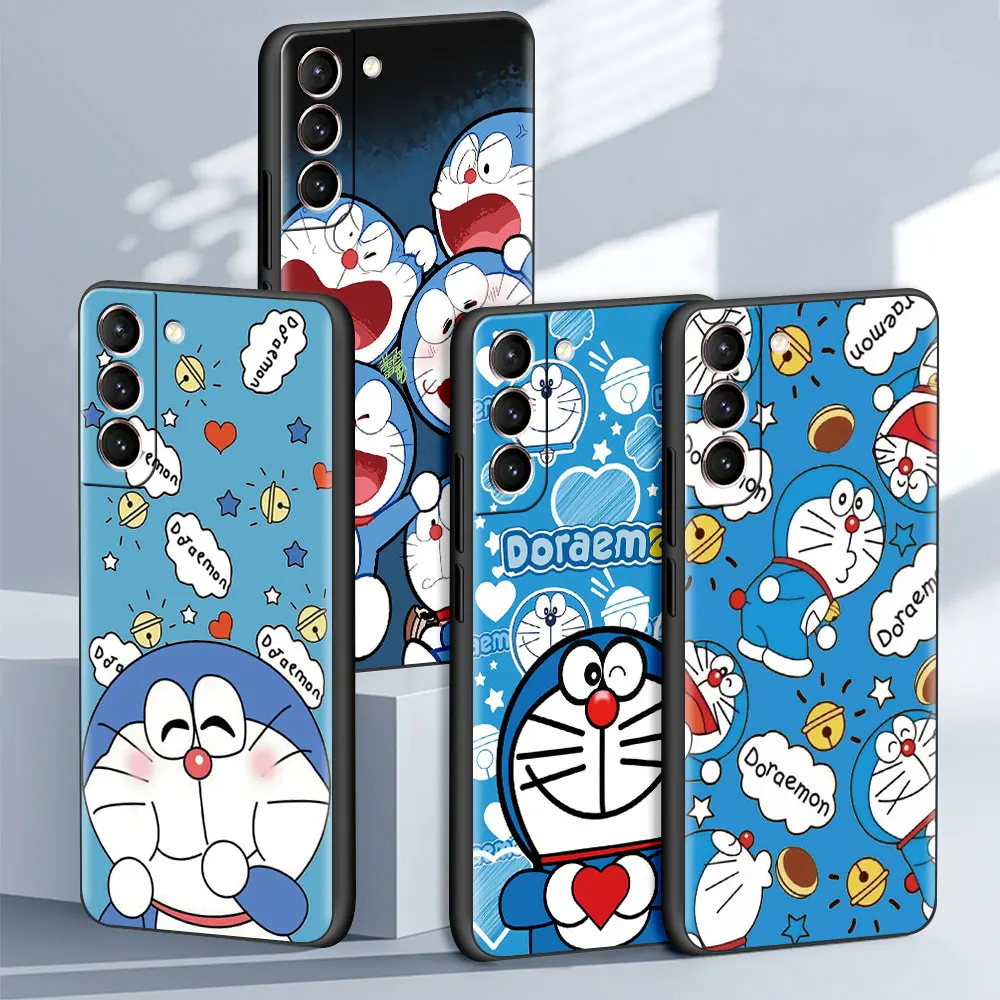 

Cute Anime Doraemon Case For Samsung Galaxy S21 Ultra S20 FE S10 S9 S10e S8 Plus Note 20 10 Lite S22 Black Soft Phone Cover