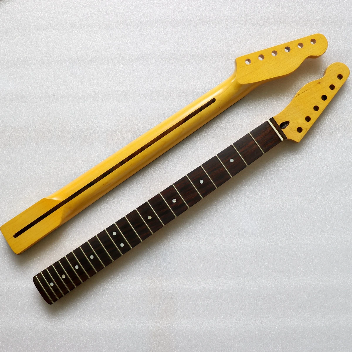 

Highly Engraved F Canadian Maple Rosewood Fingerboard Tele neck 22 Fret Light Yellow Left Hand Guitar Stem