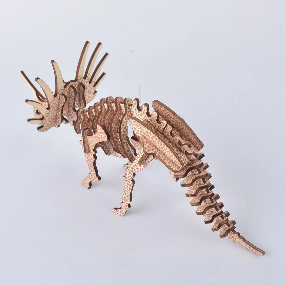 Детская Подарочная игрушка деревянная головоломка-Трицератопс в сборе подарок