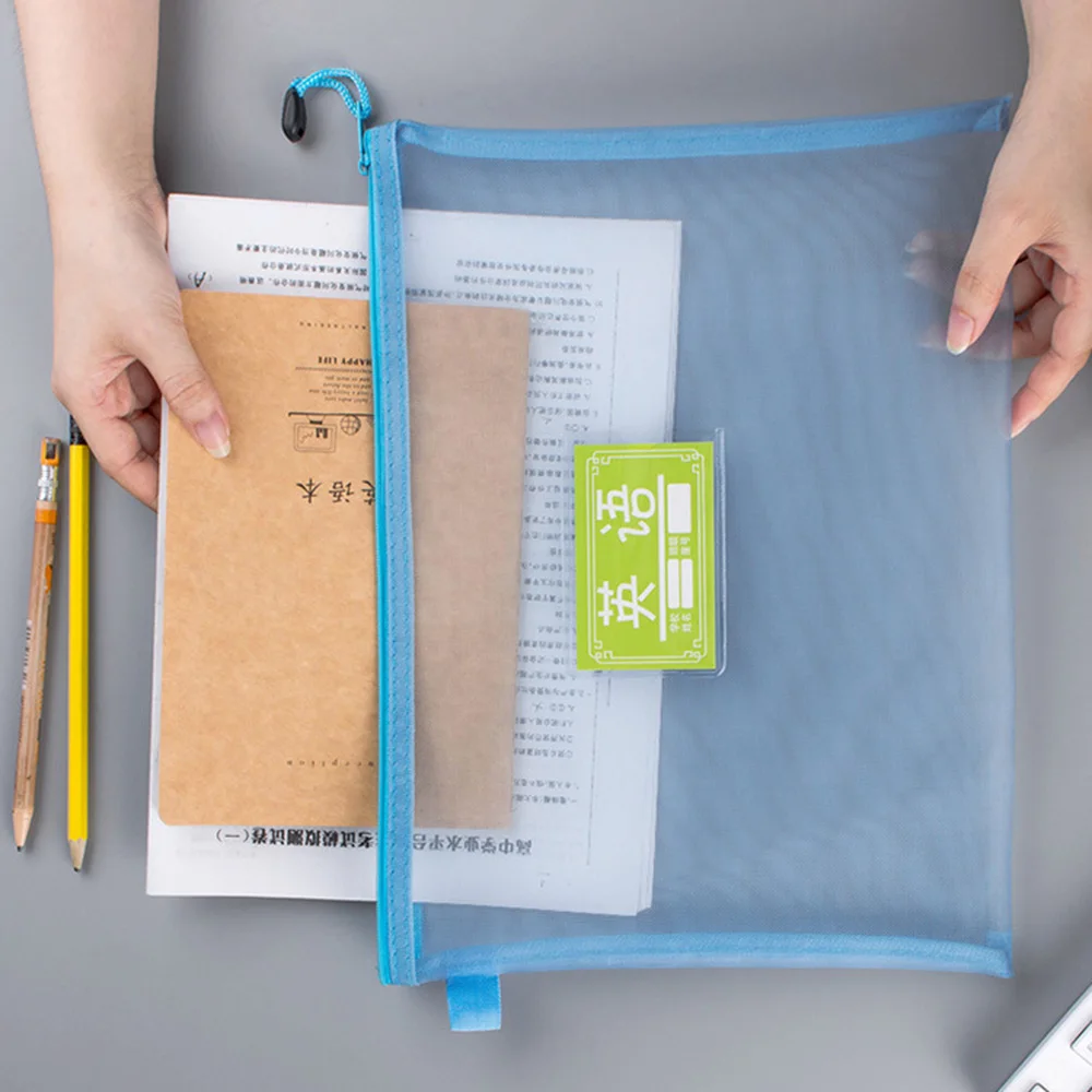 

Однотонный Сетчатый Чехол-карандаш, простой прозрачный сетчатый чехол для документов, женская сумка, нейлоновая сумка, офисные и школьные п...