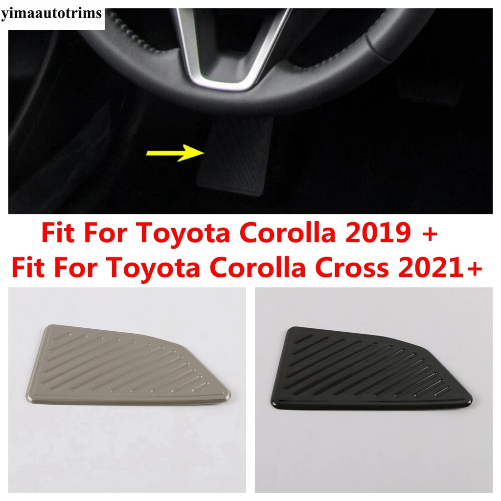 

Car Stainless Steel Foot Rest Pedal Pad Protection Cover Trim For Toyota Corolla Cross 2021 2022 / Corolla 2019 - 2022 Interior
