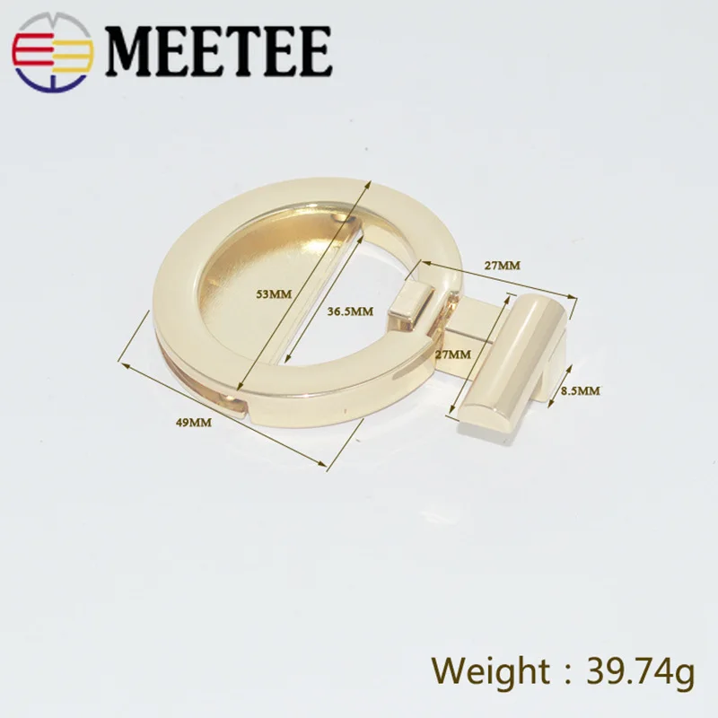 Meetee 2/5 шт. ручной работы аксессуары оборудования сумки металлическим замком застежкой Круглый Поворотный замок пряжки с зажимом DIY декоративная сумочка аксессуары
