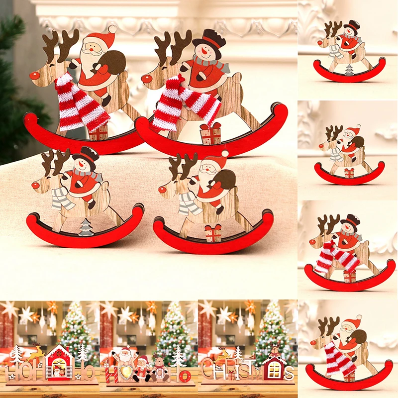 

Merry Christmas Wooden Pendant Santa Claus Snowman Ornament Christmas Decorations for Home 2020 Cristmas Gift New Year 2021 Noel