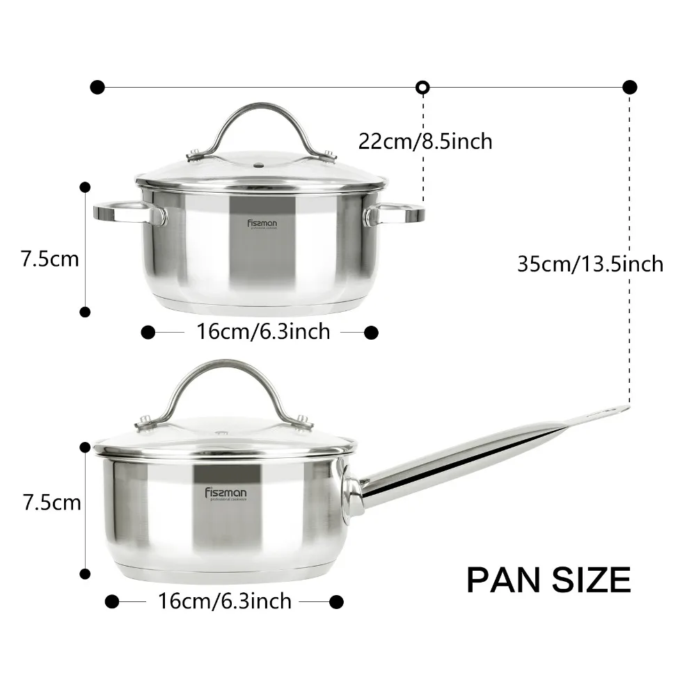 Gabriela серии наборы посуды из нержавеющей стали с 1.5L Saucepan-1.5L Casserole-3.0L Saucepot-5.1L кастрюля