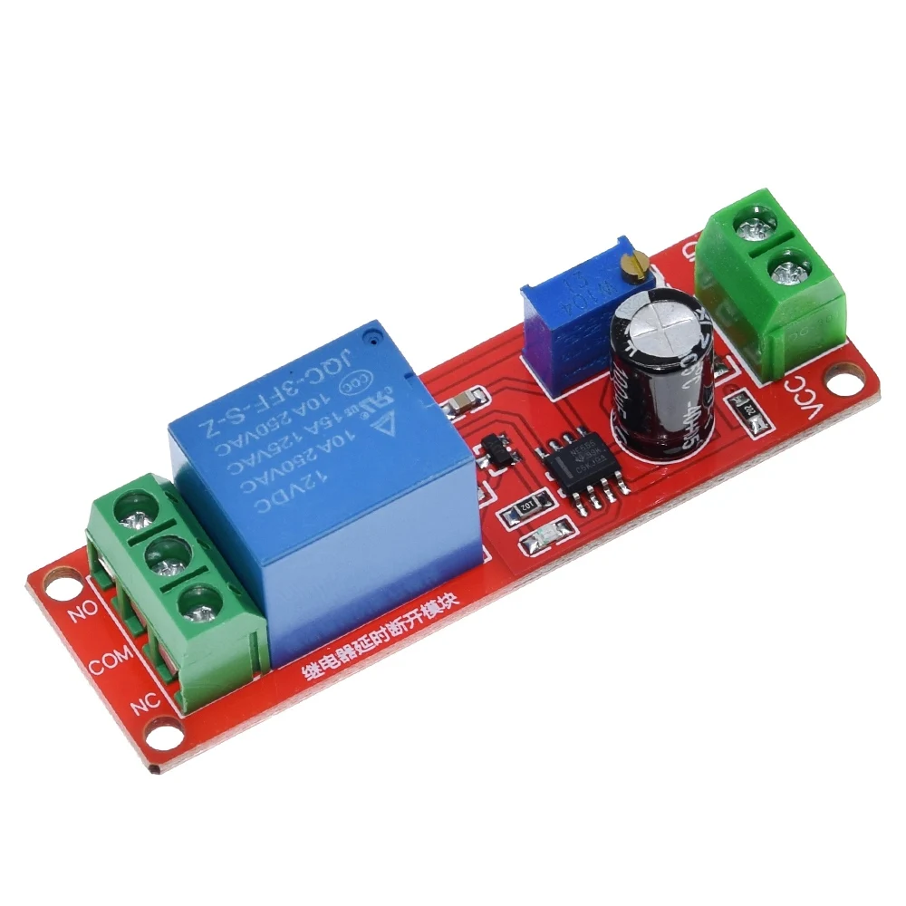 1PCS NE555 Timer Switch Adjustable Module Time delay relay DC 12V Delay shield 0~10S | Электронные компоненты и
