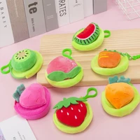 creative fruits watermelon peach strawberry coin purse bag key case kawaii plush toys stuffed toy birthday student gift