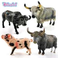 new buffalo yak pietrain pig cow cattle bull ox simulation animal model action figure boys gift educational toys for children