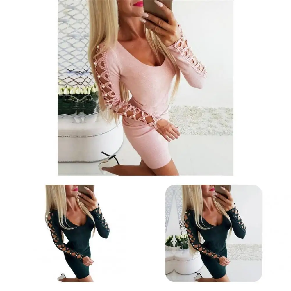 

Sexy Bodycon Dress Charming Solid Color Sheath Dress Tight-fitting Women Tight Dress for Daily Wear Mini Dress