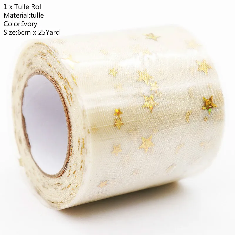 25Yard Ivory Фатиновая юбка-пачка в рулоне, 15 см, 100 ярдов, сделай сам подарочная упаковка для дня рождения, вечеринки, Рождества, свадьбы, для детей - Color: 25Yard Ivory