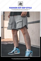 male korean version loose straight multi pocket five point pants running training shorts mens light board summer sports pants